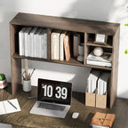 Tangkula Desktop Bookshelf, Countertop Storage Hutch with 4 Shelves for Computer Desk, Desktop 2-Tier Display Rack, Multipurpose Wood Desk Hutch Storage Organizer for Dorm Office Home - Image 4
