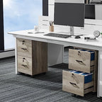 VINGLI 2 Drawer File Cabinet with Lock, Wood Rustic Gray Filing Cabinet for Letter Size File Folders with Tabs, Under Desk Rolling File Cabinets for Home Office, Mobile File Organization Printer Stand - Image 2