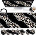 Black Large Gaming Mouse Pad - 31.5x11.8, Ergonomic Memory Foam Wrist Rest Support, Non-Slip Base, Leopard Design by Unknown