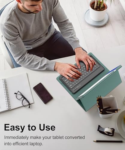 Keyboard Case for Samsung Galaxy Tab S10 FE+ Plus 13.1'' 2025, Detachable Galaxy Tablet S10FE+ Case with Keyboard 13.1inch, Protective Cover with S Pen Holder for Samsung Tab S10FE Plus Keypad, Green - Image 6