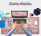 Large Mouse Pad, Desk Mat, Keyboard Pad+ Ergonomic Keyboard Wrist Rest Set,Extended Laptop Protector Writing Mat for Home Office Desktop, Psalm 46:5 Pink Gaming Mouse Pad Office Desk Pad Wrist Rest - Image 7