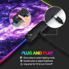 AIMSA RGB Mouse Pad LED Gaming Mouse Pad with 14 Lights Modes, Non-Slip Rubber Base Computer Carpet Desk Mat for PC Laptop (35.4 x 15.8 inch) Purple Blue Nebula - Image 4