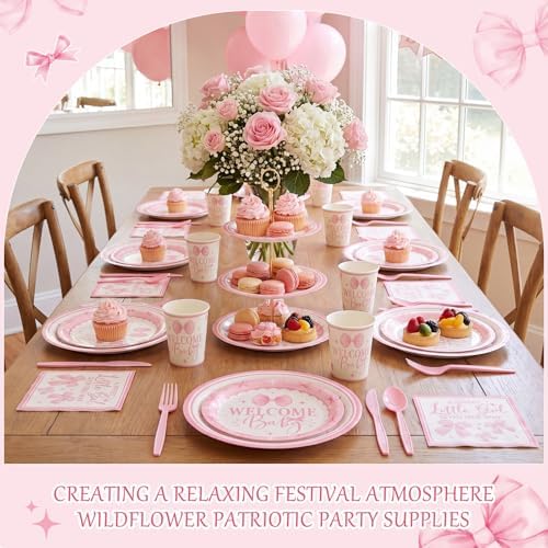 400 Pcs Pink Bows Baby Shower Party Decoration Girl for 50 - Image 6