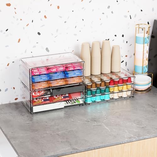 Yieach 11.1 Inch Long Clear Drawer Organizers Stackable,3 Pack Small Acrylic Drawers,School,Office Supplies Organizer And Storage Bins for Stationery,Marker,Pen,Pencil,Craft Desktop Storage Drawers - Image 2