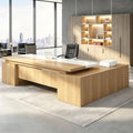 Executive Desk, L Shaped Executive Office Desk with Locking Drawer & File Cabinet, 1'' Thick Desktop, Large Office Desk with Storage, Modern Executive Computer Workstation for Home Office & Business by Unknown