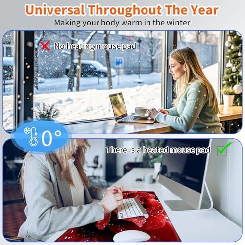 Heated Desk Pad & Mouse Pad, 3 Heat Levels, 3-Hour Auto Shut-Off - Image 6