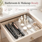10 Pack Clear Drawer Organizer, 5 Sizes, Non-Slip Storage Trays - Image 6