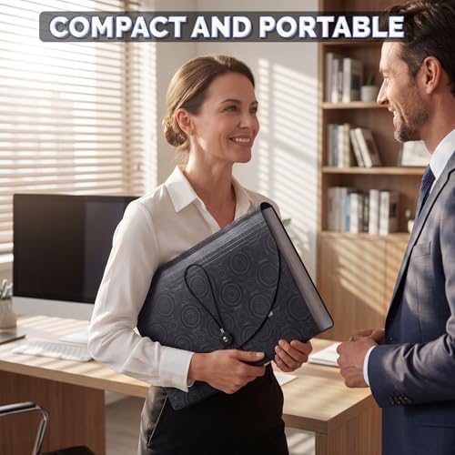 AFMAT Accordion File Organizer, 60 Pockets Expanding File Folder w/Labels, Expandable Letter/A4 Size File Folder for Bill Tax Receipt, Portable File Organizer for Home Office School AF11BK - Image 7