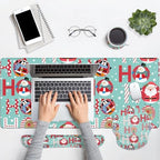 Britimes Keyboard Mouse Pad Set, 4 in 1 Desk Mat Set, Santa Claus Christmas - Image 4