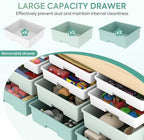 TOOLF 12 Drawers Storage Cabinet with Wooden Top and Plastic Bins,Green - Image 5
