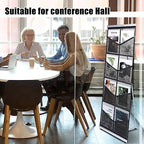 Outus 8 Pocket Mesh Literature Holder Portable Floor Stand Roll up, Black - Image 2