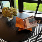 Wood Grain Acrylic Book Stand, X-Shaped Open Book Display Stand & Cookbook Holder for Kitchen Counter, Coffee Table, Bible, Quran, Magazines, Textbooks, Recipes - Image 7
