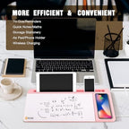 SELEAD Desktop Glass Whiteboard with Wireless Charger and Mirror, Pink - Image 4