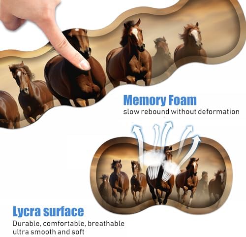 Ergonomic Keyboard Wrist Rest and Mouse Pad Wrist Rest Set, Large XXL Gaming Mousepad 31.5"x 11.8", Memory Foam, Easy Typing Pain Relief, Multifunctional Desk Mat for Office & Home, Galloping Horse - Image 4