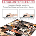 Large Keyboard Mouse Pad Set, Extended Mouse Pad+Keyboard Wrist Rest Support, Memory Foam Ergonomic Easy Typing, 4Pcs (31.5×11.8 in) Desk Pad Set for Office Home,Colorful Cats - Image 5