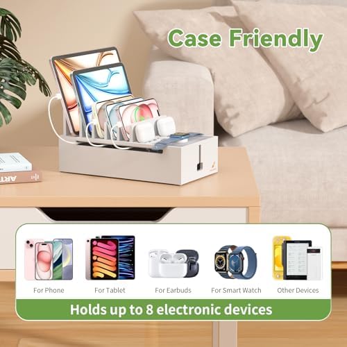 Pezin & Hulin Charger Station Organizer, No Power Charging Supply-White - Image 4