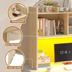 REIBII 3 Tier Desk Hutch, 6 Shelves to Storage, LED Desktop Shelf - Image 5