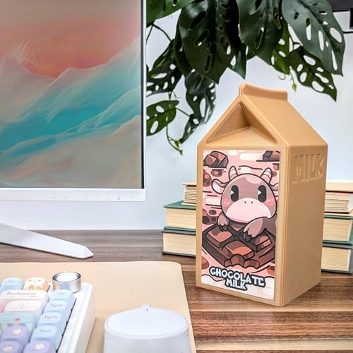 Milk Carton Headphone Stand - Universal Headset Holder - Cute Headphone Stand Hanger - Kawaii Desk Accessories - Pink Gaming Setup - Sturdy Desk Headset Mount (Chocolate Milk) - Image 2