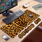 Ergonomic Keyboard Wrist Rest and Mouse Pad Wrist Rest Set, Large XXL Gaming Mousepad 31.5"x 11.8", Memory Foam, Easy Typing Pain Relief, Multifunctional Desk Mat for Office & Home, Leopard Print - Image 7