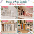 Mototo 2PCS Acrylic Pen Holder Back to School 6 Compartments Pen Organizer - Image 6