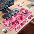 Ergonomic Keyboard Wrist Rest and Mouse Pad Wrist Rest Set, Large XXL Gaming Mousepad 31.5"x 11.8", Memory Foam, Easy Typing Pain Relief, Multifunctional Desk Mat for Office & Home, Pink Roses - Image 7
