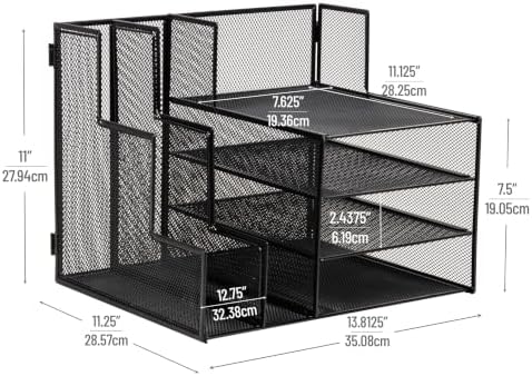 Mind Reader Metal Mesh Desk Organizer, Black - Image 3