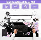ARTSO Large Mouse Pad Ergonomic Keyboard Wrist Rest Support Combo, Psalm 46:5 God is Within Her, She Will not Fall -Bible Verse Flower Butterfly Extended Desk Mat Blotter - Image 3