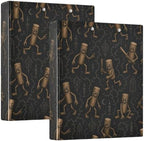 ALAZA Brainrot Tung Tung Tung Sahur (12) 3 Ring Binder 1.5 Inch Three Ring Office Binders w/clipboard & 3 Pockets, Hold 200 Sheets, 2 pcs by ALAZA