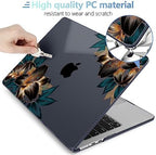 MEEgoodo for M5/M4/M3/M2 MacBook Air 15 inch Case 2026 2025 2024 2023, Case Fit Model (A3448/A3241/A3114/A2941) for MacBook Air 15.3 inch, Golden Lilies - Image 3