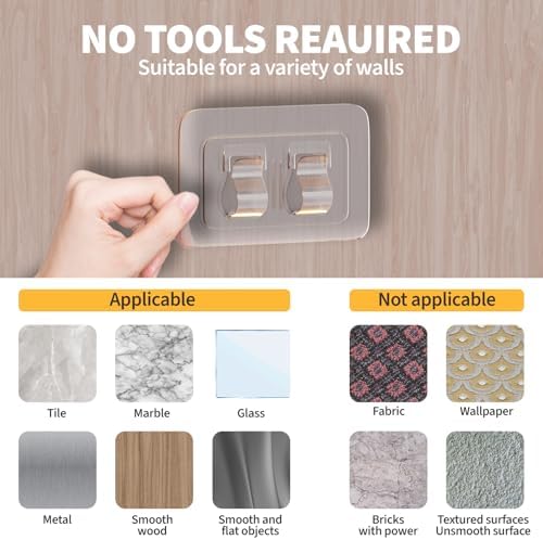 Hooks for Outdoor String Lights Clips: 100Pcs Heavy Duty Cable Clips with Waterproof Adhesive Strips for Hanging Christmas Light - Outside UV-Resistant Clear Sticky Cord Holders Rope Organizer - Image 3