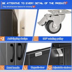 GAIOUS 74.8" Tall Metal Storage Cabinet with Lock and Wheels, File Cabinet - Image 3