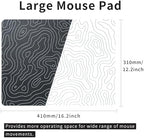 XVX Glass Mousepad for Gaming, Topographic Hard Gaming Mouse pad, Professional Large Mouse Mat 16.2" x 12.2", Special Glass Surface with Improved Precision and Speed - Image 2