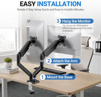 GRIFEMA Gas Spring Monitor Mount for 13-32″, Dual Monitor Arm, Easy Install - Image 6