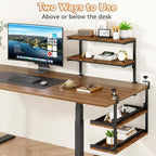 IBUYKE Clamp on Desk Shelf, 22.8” Large Desk Extender Shelves UTMZ010H - Image 3