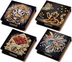 4Pcs Animals Flowers PU DIY Diamond Art Painting Sticky Notes Holder (640 Blank Notepads) Cube Note Box Mosaic Craft Set for Office Accessories Desk Office Workplace by Unknown