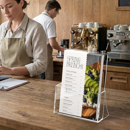 Acrylic Brochure Holder 6'' x 9'', 6 Pack, Clear Flyer Holder,Display Stand - Image 6