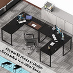 SHW 55 x 60 Commercial-Grade L-Shape Corner Office Computer Desk, Black - Image 6