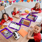 Sintuff 24 Pcs Classroom Paper Tray, Stackable Letter Size Bin, Purple - Image 6