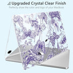for New MacBook Air 13 inch Case 2026 M5 2025 M4 2024 M3 M2 Chip– Aesthetic Lightweight Cute Design Clear Hard Shell 6-in-1 Bundle with TPU Keyboard Cover & 2X OTG Adapters,Butterfly Purple - Image 5