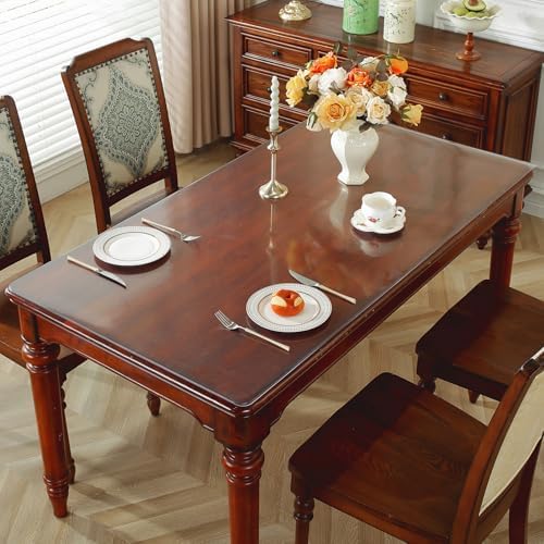 OstepDecor 40x72 in Frosted Table Protector, Plastic Table Cover 2mm Thick - Image 2