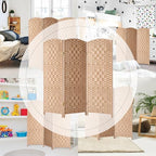 HALLYBEE Short Room Divider, Small Folding Privacy Screens,3 Panel Natural - Image 6