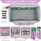Rolling Teacher Bag With Wheels, Tote Organizer With Detachable Trolley - Image 3