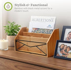 Prosumer's Choice Bamboo Desk Organizer for Office and Home – Natural Bamboo Mail Organizer for Countertop - Wooden Desktop Organizer for Mail, Files, Letters, and Tabletop Storage - Image 4