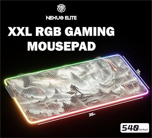 RGB Gaming Mouse Pad Large Extended Desk Mat 35.4x15.7 XXL XXXL Mousepad LED Light Up Keyboard Mat PC Gamer Desk Pad Gaming Accessories Extra Big Mouse Mat for Desk - Shadowlands Odyssey - Image 7