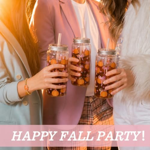 48 Pcs Fall Gift Bulk for Women, Pink Bow Pumpkin Cup Bracelets - Image 6