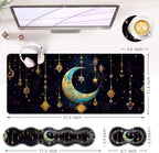 Large Keyboard Mouse Pad Set, Extended Mouse Pad+Keyboard Wrist Rest Support, Memory Foam Ergonomic Easy Typing, 4Pcs (31.5×11.8 in) Desk Pad Set for Office Home,Galaxy Moon Star - Image 6