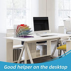SUPEASY Fan Shaped Desk File Organizer, Paper File Holder for Desk, White - Image 7