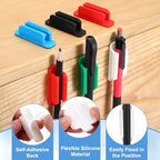 PATIKIL Adhesive Pen Holders, 48 Pack Silicone Flexible, White - Image 3
