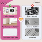 Metal Pegboard Desk Organizer with Dual Monitor Stand, 59x35 Inch Large Privacy Panel with 3 Accessories, Sturdy Gaming & Office Desk Wall Organizer, White - Image 3