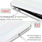 May Chen Compatible with MacBook Neo 13 inch Case 2026 Model A3404, Plastic Hard Shell,Keyboard Cover,Screen Protector,Dust Plug, for MacBook Neo 13" with A18 Pro Chip, Blue Strips - Image 3